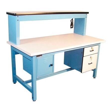 Pro Line Bench-In-A-Box Technical Workbench ESD Laminate Top 72Wx30D Blue BIB14